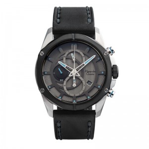 Alexandre Christie AC 6589 Silver Black Man MCLTBBA